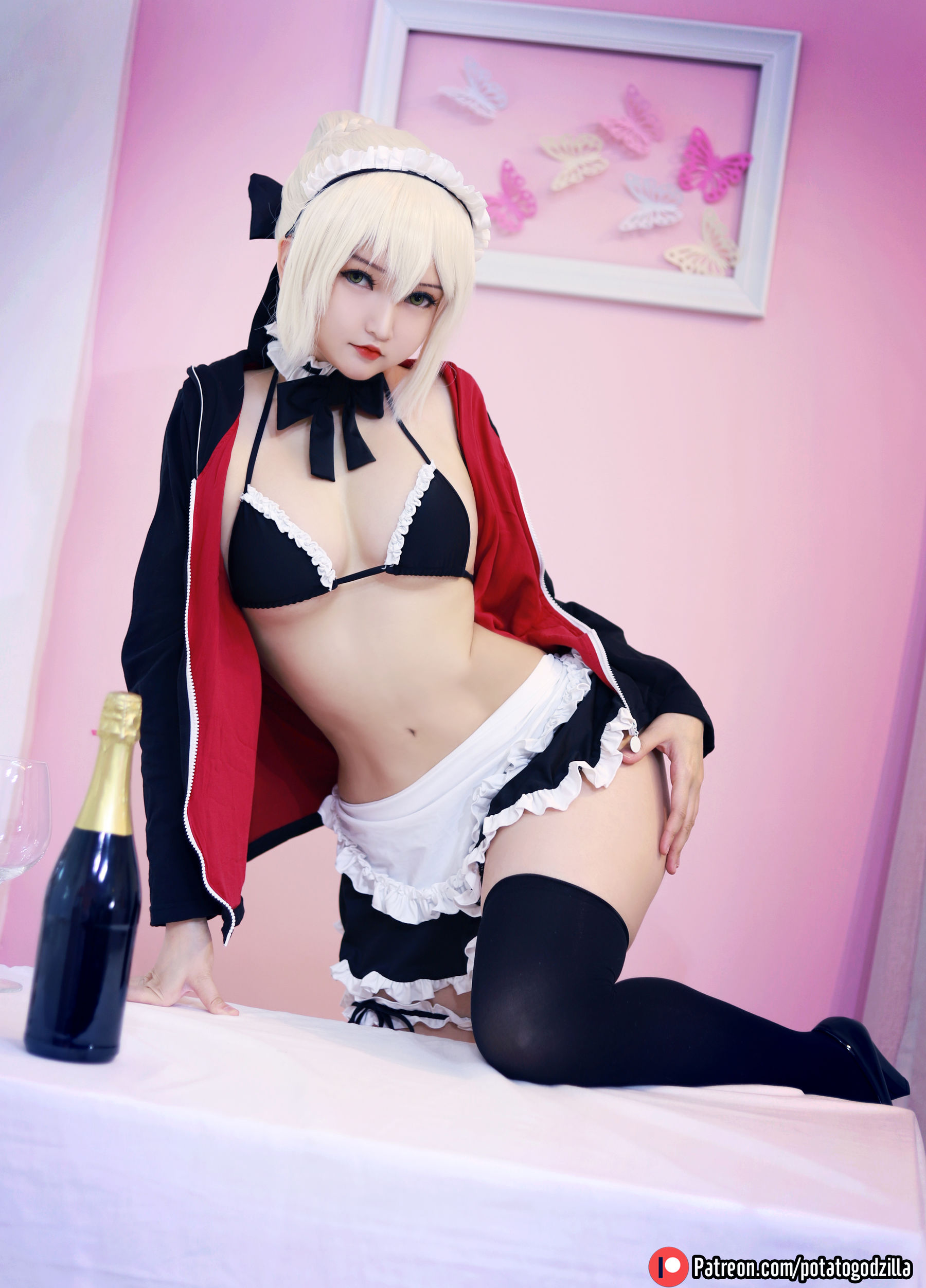 Coser小姐姐Potato Godzilla – Saber Alter Maid 套图-二爷美图分享,Cosplay美图,私房写真,套图下载