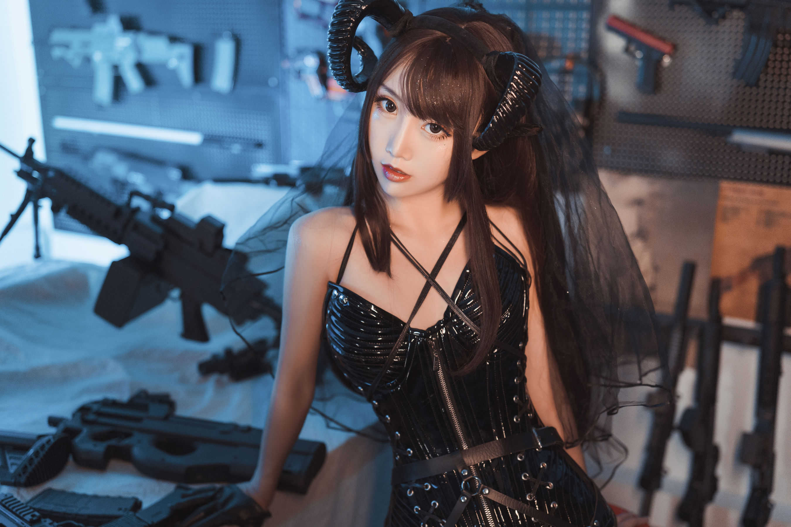 可爱人气Coser面饼仙儿 – 束腰魅魔 写真套图-二爷美图分享,Cosplay美图,私房写真,套图下载